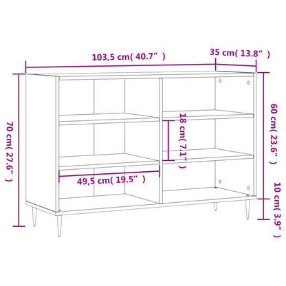 Sideboard Weiß 103,5x35x70 cm Holzwerkstoff