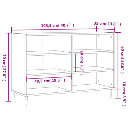 Sideboard Grau Sonoma 103,5x35x70 cm Holzwerkstoff