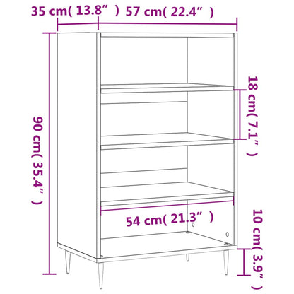 Sideboard Hochglanz-Weiß 57x35x90 cm