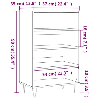 Highboard Weiß 57x35x90 cm