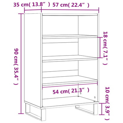 Sideboard Weiß 57x35x90 cm