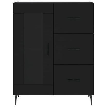 Highboard Schwarz 69,5x34x180 cm Holzwerkstoff