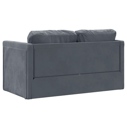 Bodensofa mit Schlaffunktion Dunkelgrau 122x204x55 cm Samt