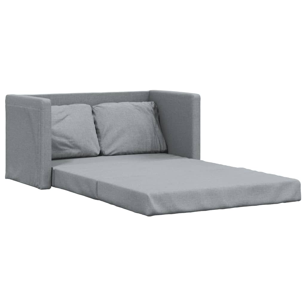 Bodensofa mit Schlaffunktion Hellgrau 112x174x55 cm Stoff