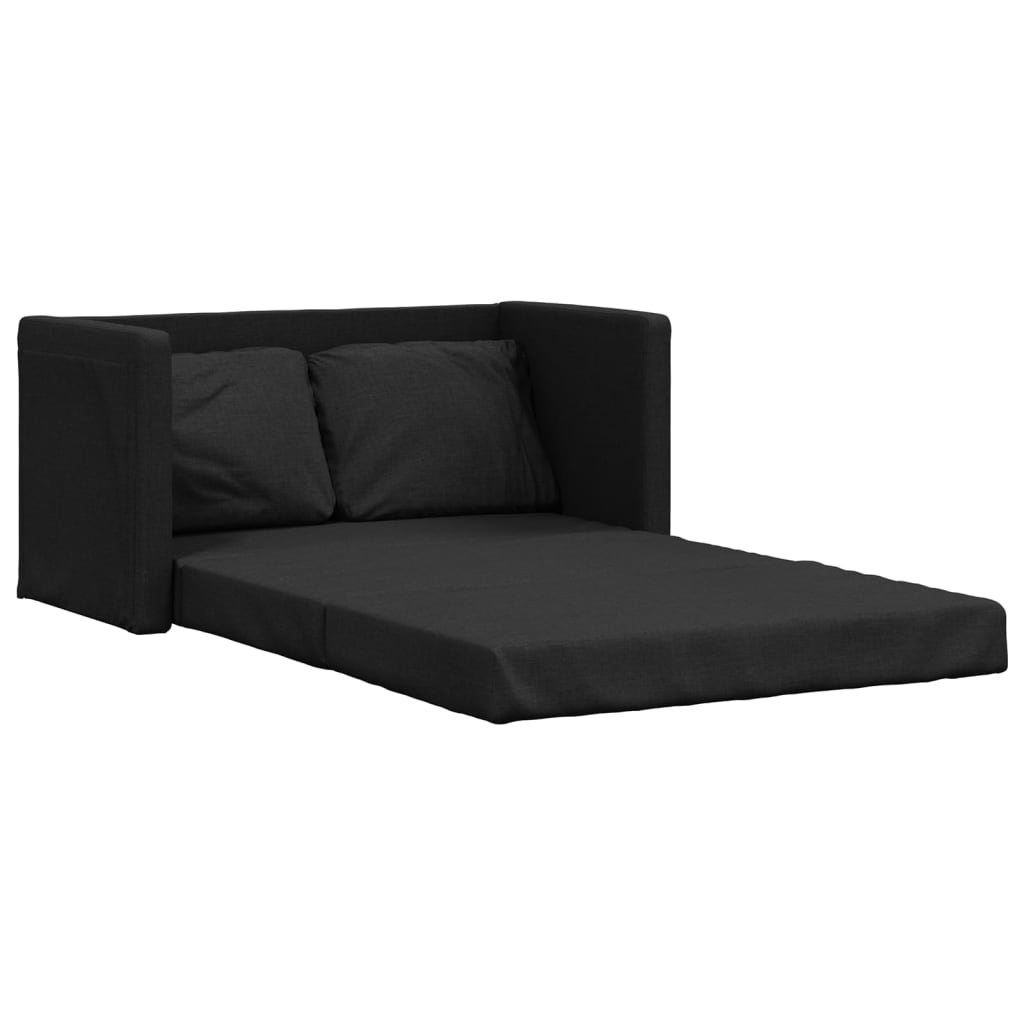 Bodensofa mit Schlaffunktion Schwarz 112x174x55 cm Stoff