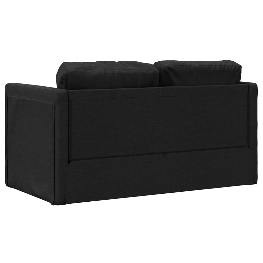 Bodensofa mit Schlaffunktion Schwarz 112x174x55 cm Stoff