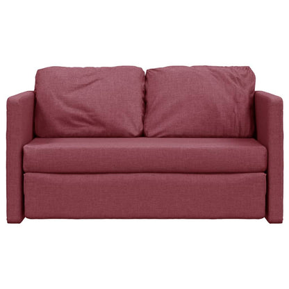 Bodensofa mit Schlaffunktion Weinrot 112x174x55 cm Stoff