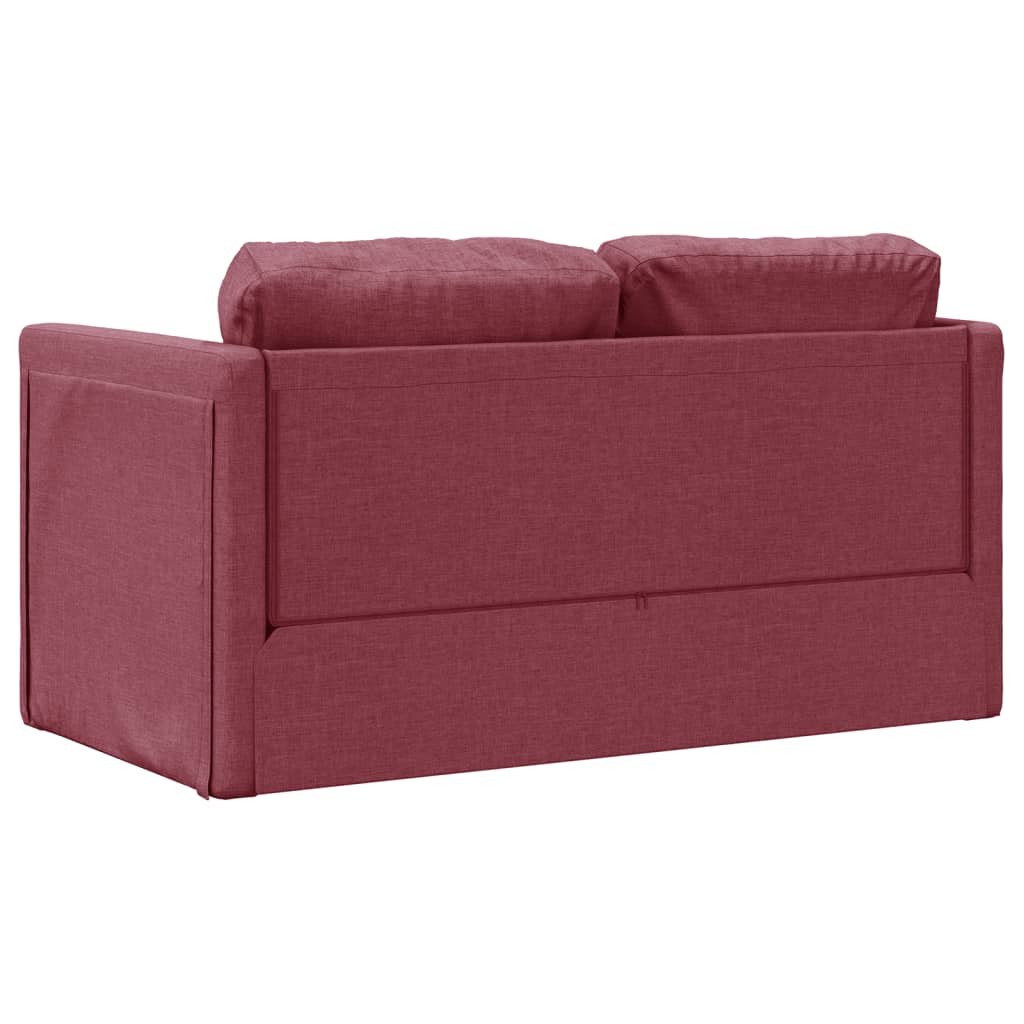 Bodensofa mit Schlaffunktion Weinrot 112x174x55 cm Stoff