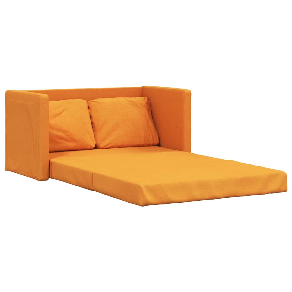 Bodensofa mit Schlaffunktion Dunkelgelb 112x174x55 cm Stoff