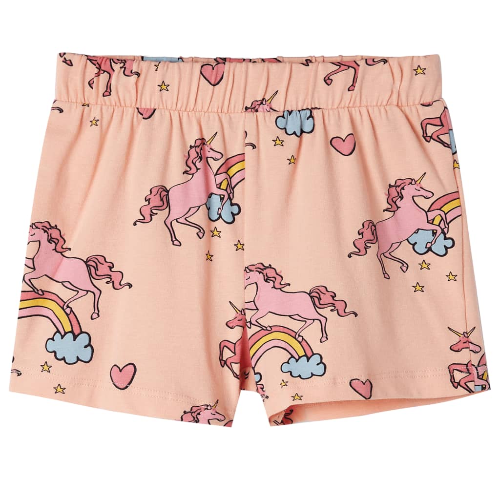 Kinderpyjama mit Kurzen Ärmeln Hellorange 140