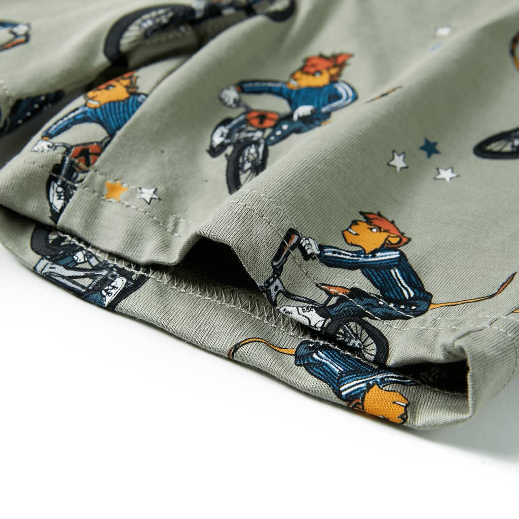 Kinderpyjama mit Kurzen Ärmeln Hellkhaki 104