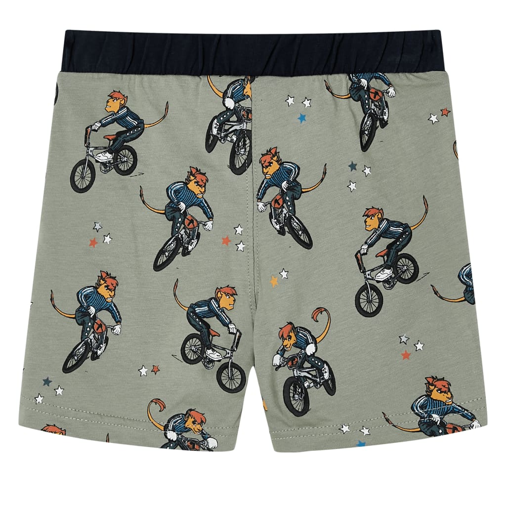 Kinderpyjama mit Kurzen Ärmeln Hellkhaki 104