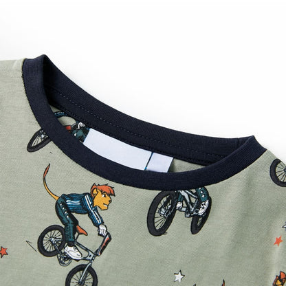 Kinderpyjama mit Kurzen Ärmeln Hellkhaki 104