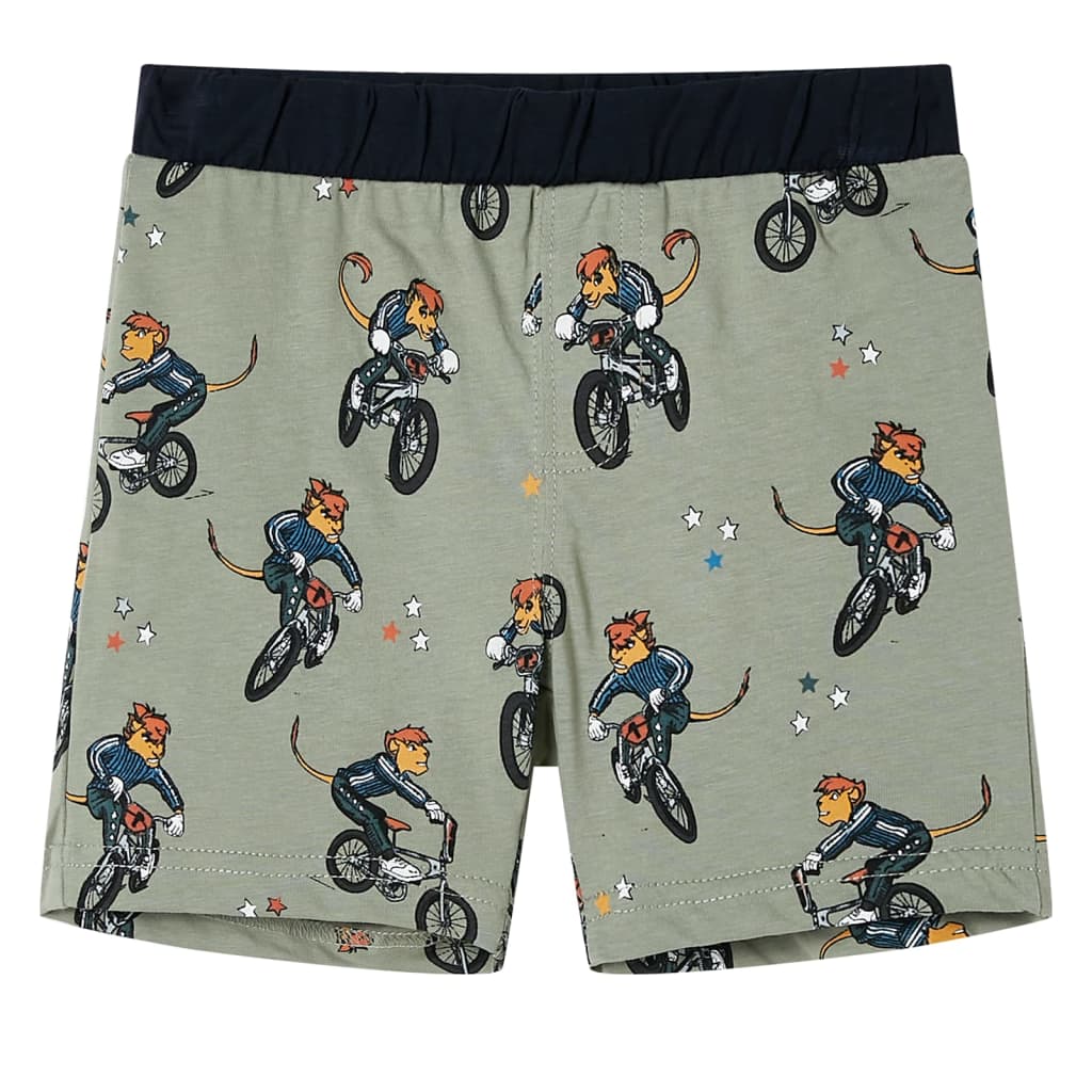 Kinderpyjama mit Kurzen Ärmeln Hellkhaki 128