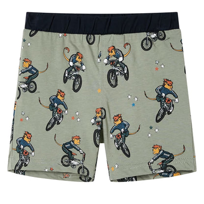 Kinderpyjama mit Kurzen Ärmeln Hellkhaki 128