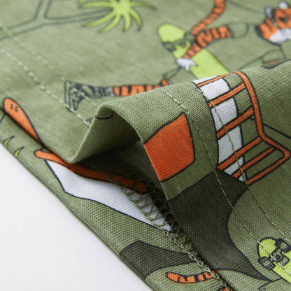 Kinderpyjama mit Kurzen Ärmeln Hellkhaki 104