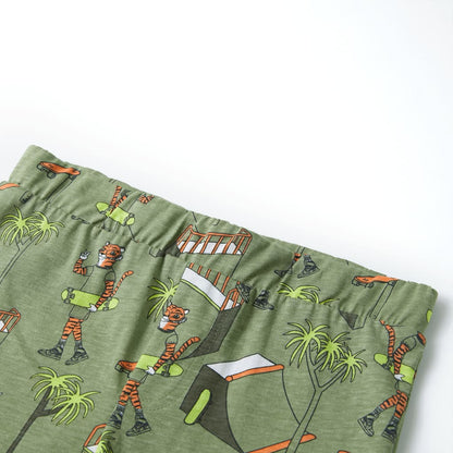 Kinderpyjama mit Kurzen Ärmeln Hellkhaki 128