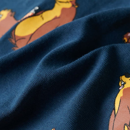 Kinder-Schlafanzug Einteiler Jeansblau 92