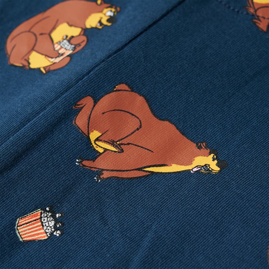 Kinder-Schlafanzug Einteiler Jeansblau 104