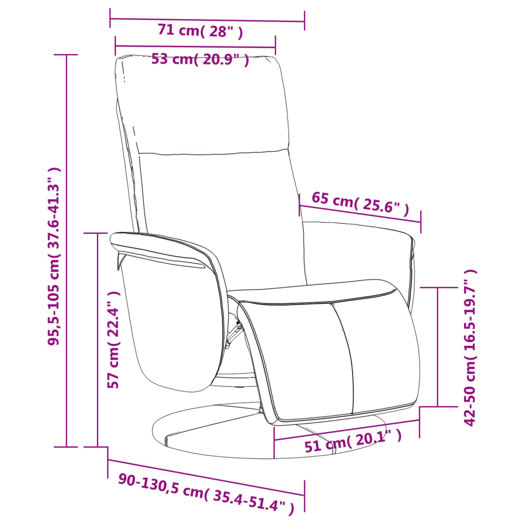 Relaxsessel mit Fußteil Weiß Kunstleder