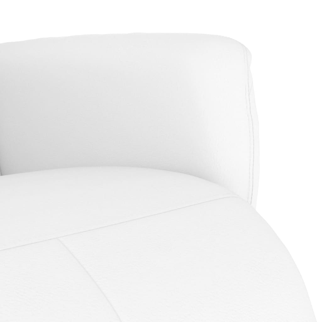 Relaxsessel mit Fußteil Weiß Kunstleder