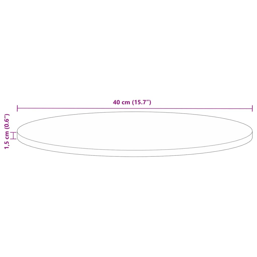 Tischplatte Ø 40x1,5 cm Rund Altholz Massiv