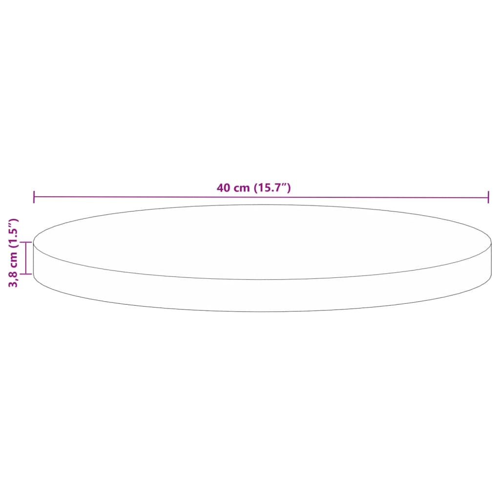 Tischplatte Ø 40x3,8 cm Rund Altholz Massiv