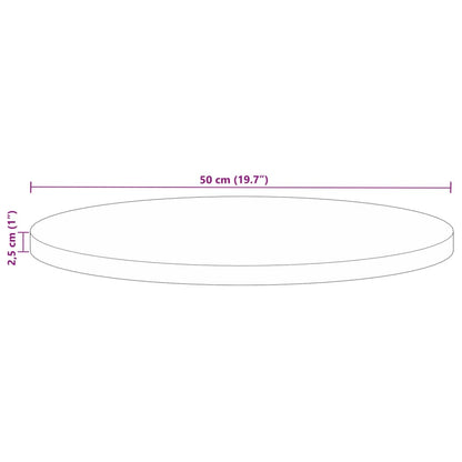 Tischplatte Ø 50x2,5 cm Rund Altholz Massiv