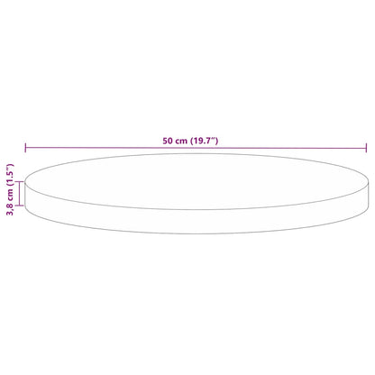 Tischplatte Ø 50x3,8 cm Rund Altholz Massiv