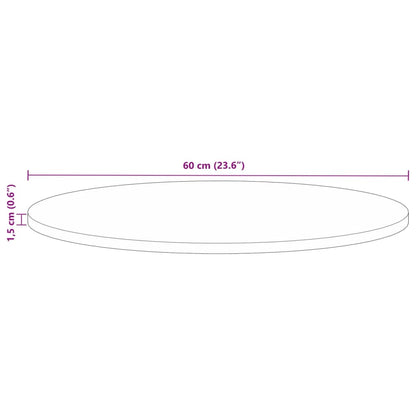 Tischplatte Ø 60x1,5 cm Rund Altholz Massiv