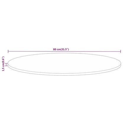 Tischplatte Ø 80x1,5 cm Rund Altholz Massiv