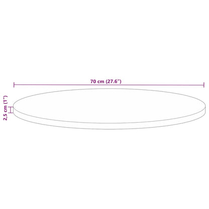 Tischplatte Ø 70x2,5 cm Rund Altholz Massiv