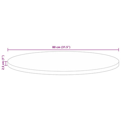 Tischplatte Ø 80x2,5 cm Rund Altholz Massiv