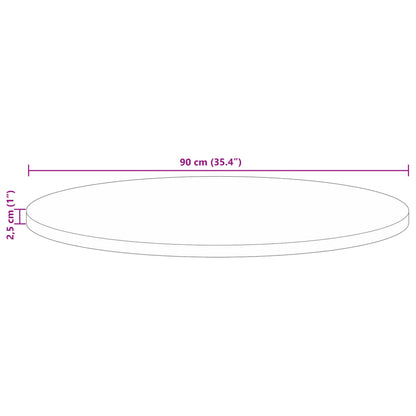 Tischplatte Ø 90x2,5 cm Rund Altholz Massiv