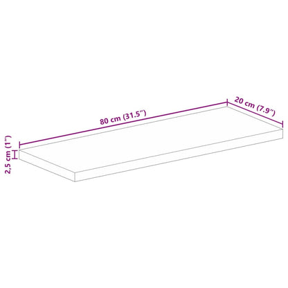 Tischplatte 80x20x2,5 cm Rechteckig Altholz Massiv