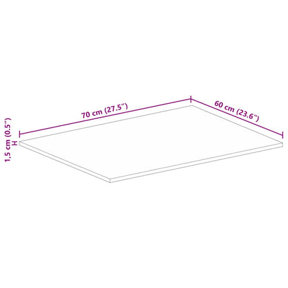 Tischplatte 70x60x1,5 cm Rechteckig Altholz Massiv