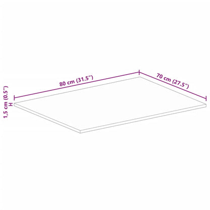 Tischplatte 80x70x1,5 cm Rechteckig Altholz Massiv