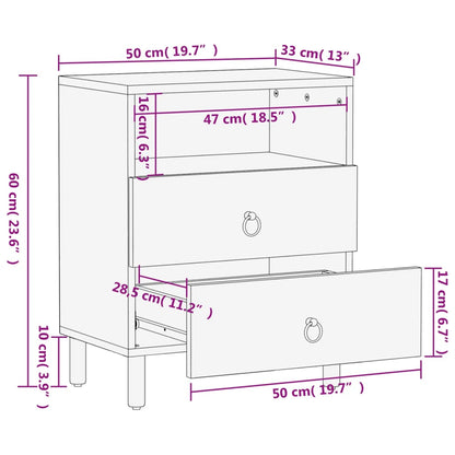 Nachttisch AVANI 50x33x60 cm Massivholz Mango