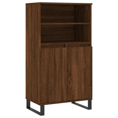 Highboard Braun Eichen-Optik 60x36x110 cm Holzwerkstoff