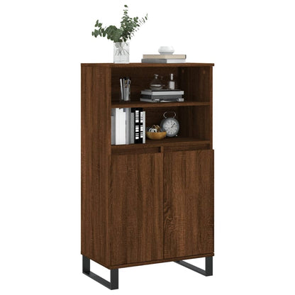 Highboard Braun Eichen-Optik 60x36x110 cm Holzwerkstoff