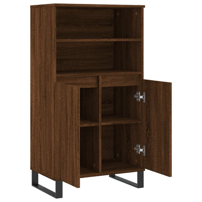 Highboard Braun Eichen-Optik 60x36x110 cm Holzwerkstoff