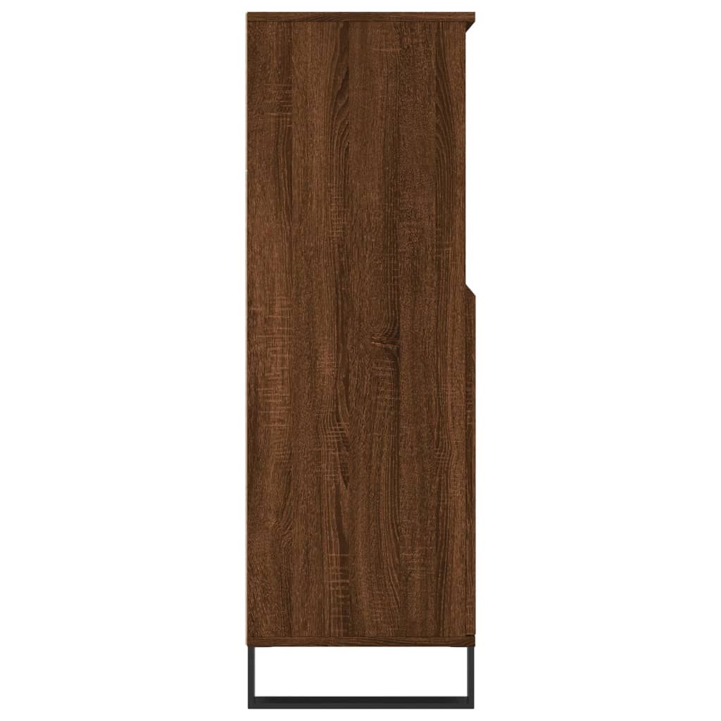 Highboard Braun Eichen-Optik 60x36x110 cm Holzwerkstoff