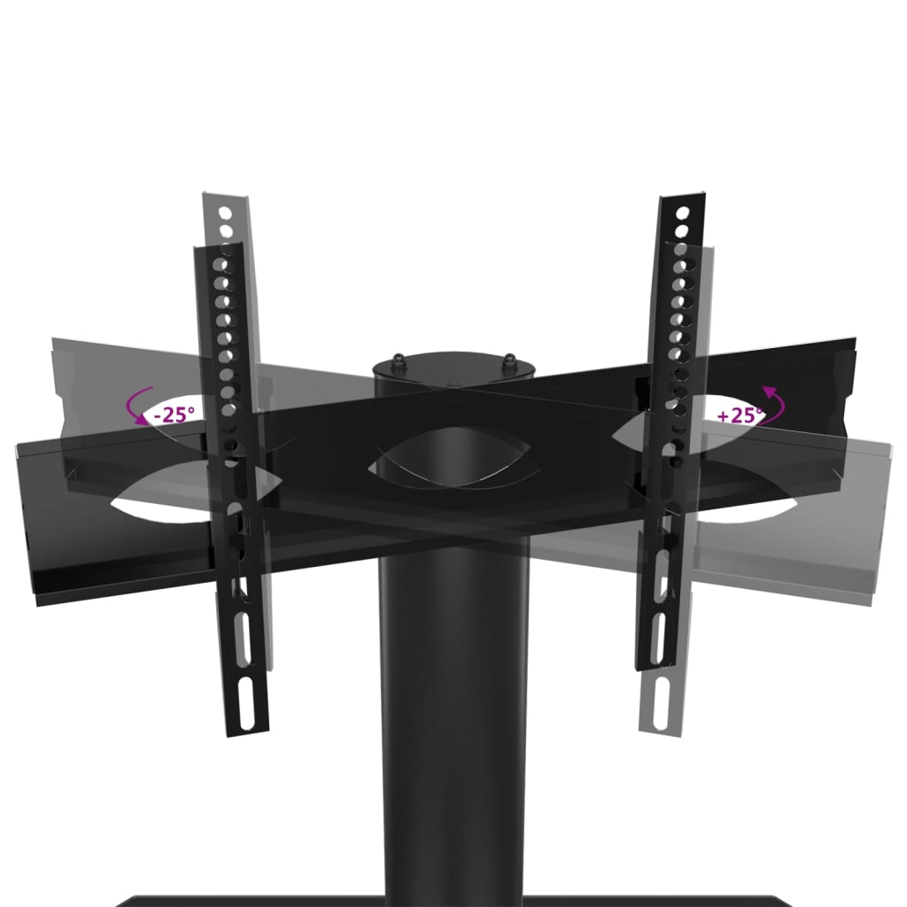 TV-Eckregal mit 2 Ablagen für 32-70 Zoll Schwarz und Silbern