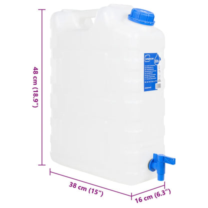 Wasserbehälter mit Hahn Transparent 20 L Kunststoff