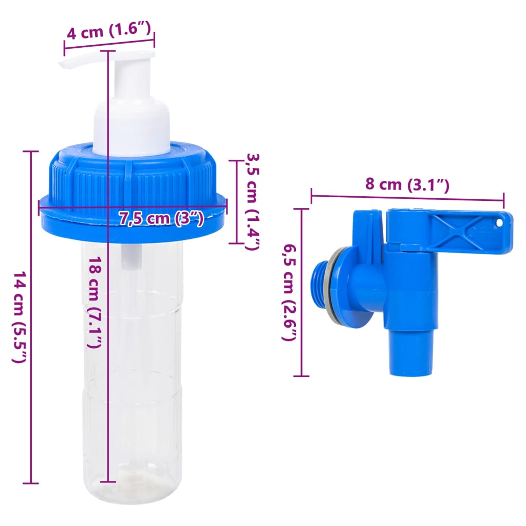 vidaXL Wasserbehälter mit Hahn und Seifenspender 10 L Kunststoff