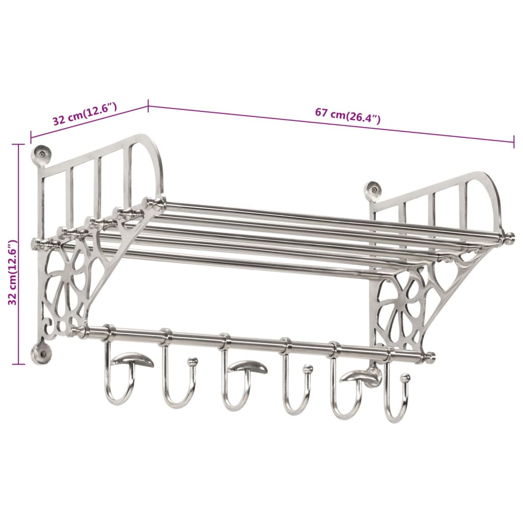 Wandgarderobe mit Kleiderhaken Aluminium