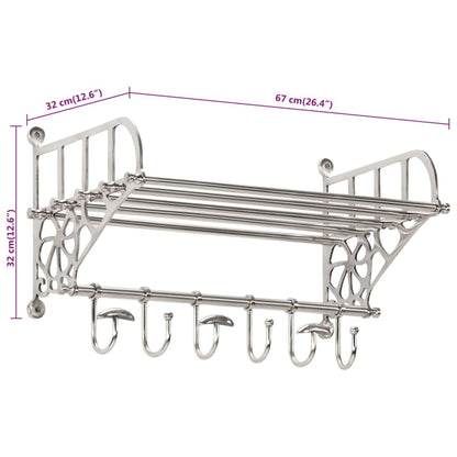 Wandgarderobe mit Kleiderhaken Aluminium