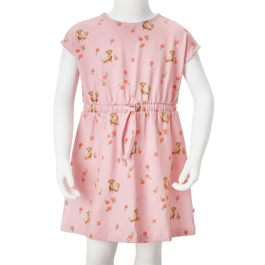 Kinderkleid mit Taillenband Hellorange 92