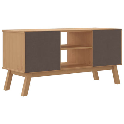 TV-Schrank OLDEN Weiß und Braun 114x43x57 cm Massivholz Kiefer