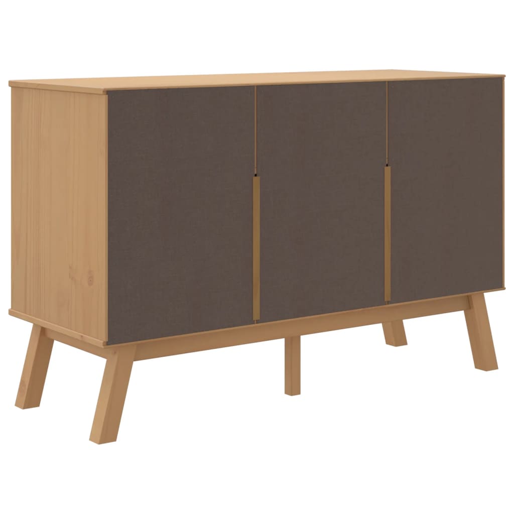 Sideboard OLDEN Grau und Braun 114x43x73,5 cm Massivholz Kiefer